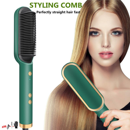 2in1 Hair Straightener+curler Comb Brush